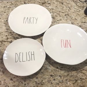 Rae Dunn melamine plates large and small delish
